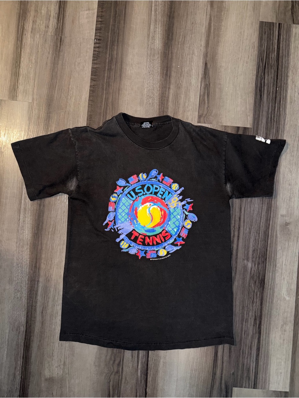 Black U.S. Open Tennis 1995 Graphic Tee for Men